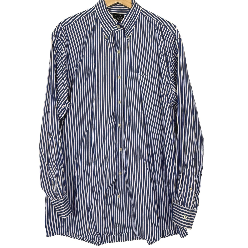 JOS A BANK | Executive Collection Mens 17 34 Striped Cotton Button Down Shirt